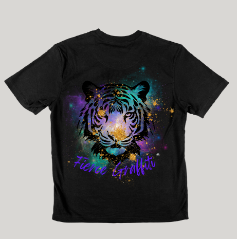 Black Short sleeve t-shirt (Purple) Fierce Graffiti