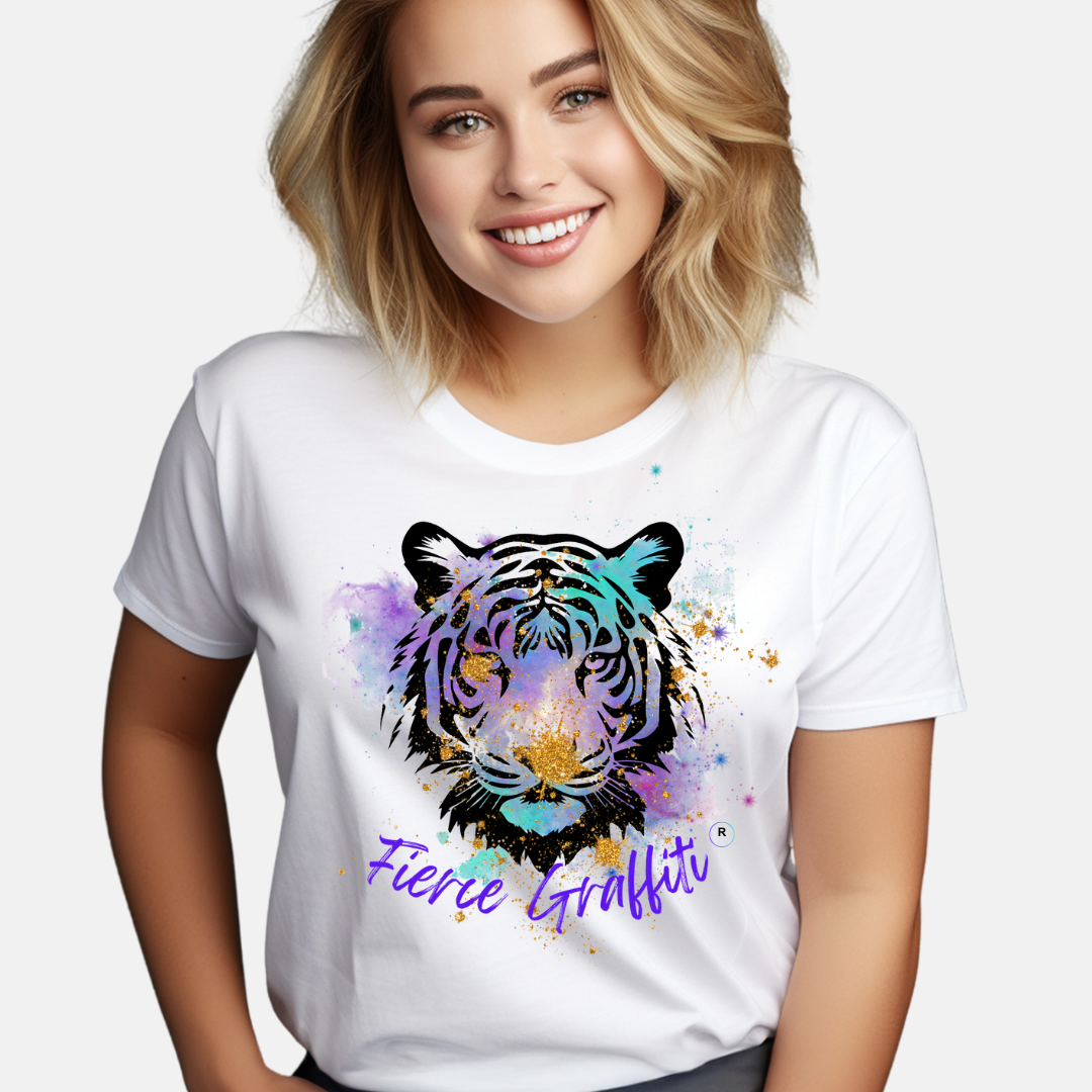 Fierce Graffiti Tiger Design T-shirt