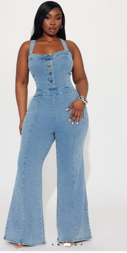 Denim Jumpsuit Spaghetti Straps (FINAL SALE) (NO RETURN)