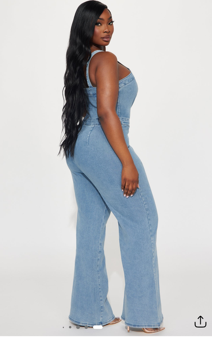 Denim Jumpsuit Spaghetti Straps (FINAL SALE) (NO RETURN)