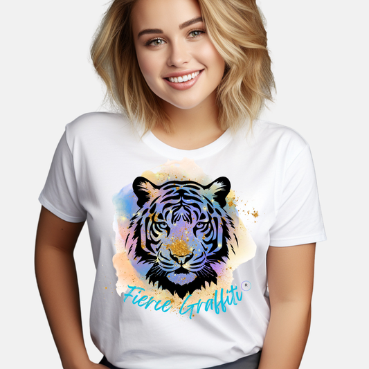 Fierce Graffiti Tiger Design T-shirt