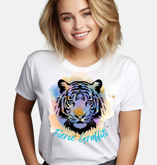Fierce Graffiti Tiger Design T-shirt